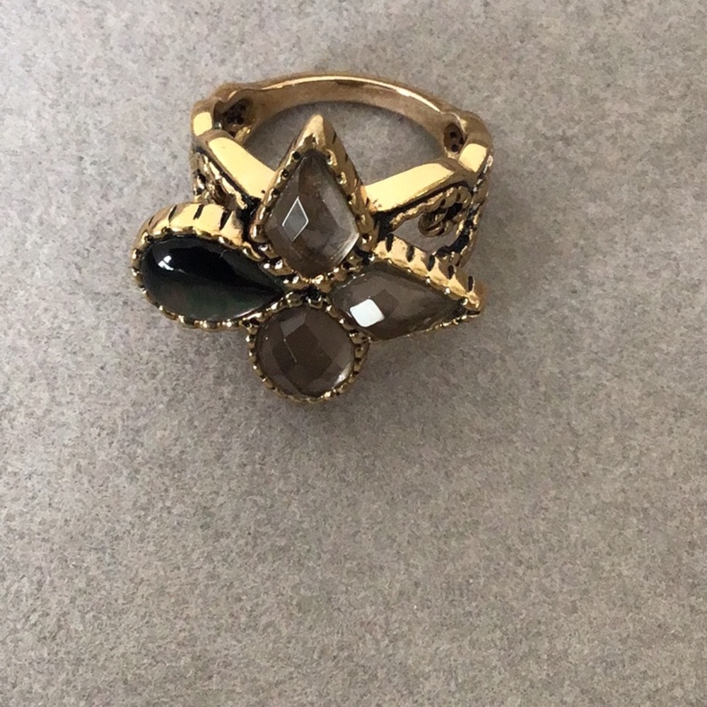 Studio Barse Gold Ring with Black Accents - Picture 7 of 9